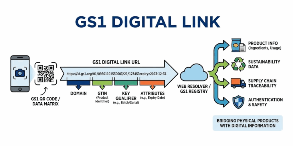 A pictorial representation of a GS1 QR Code.