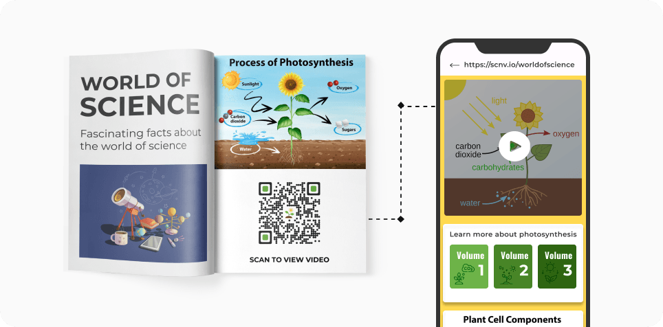 Student scanning a QR Code to know more about a topic