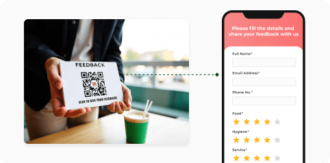 Guest scanning a QR Code to provide detailed feedback