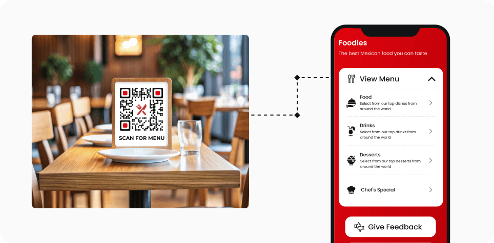Guest scanning a Restaurant QR Code to access menu