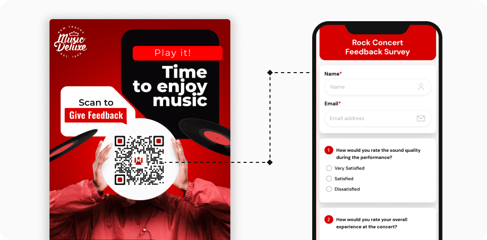Attendee scanning a QR Code to provide relevant details and feedback about the event