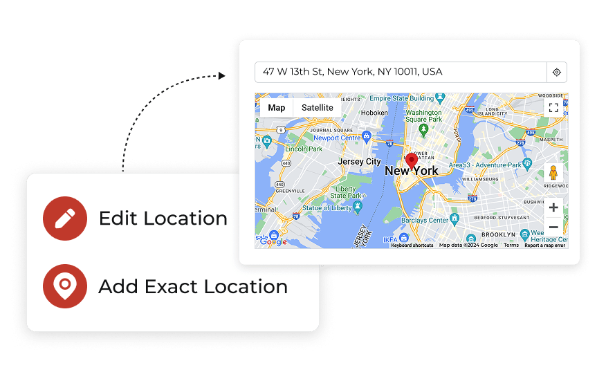 User adding and editing the location with ease