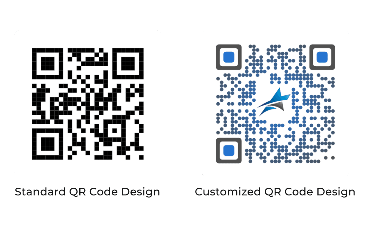 A Person at a large firm and a small farming business both using QR codes, demonstrating scalable QR codes for consumer goods.