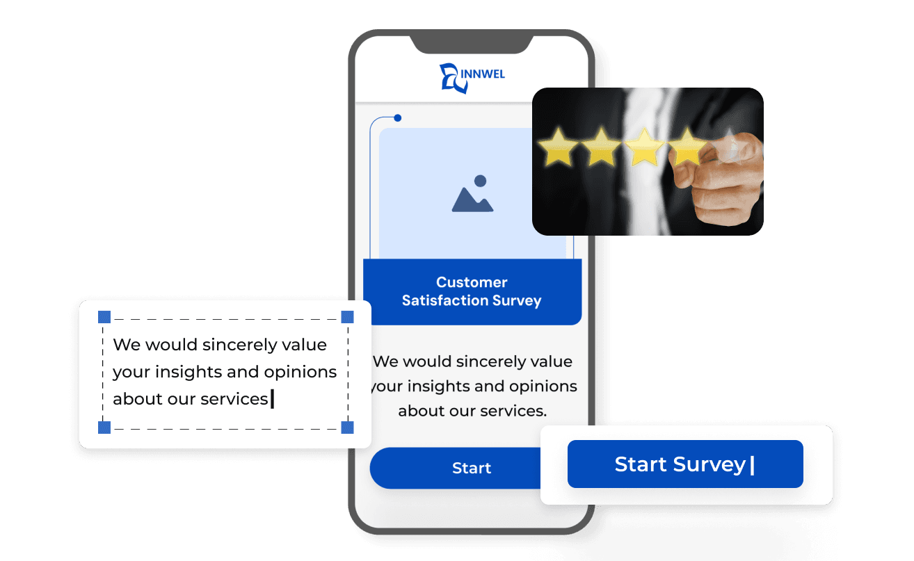 User creating a landing page by adding relevant details and feedback/survey questions