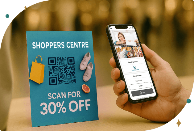 Shopper scanning a Coupon QR Code to access special offers and discounts