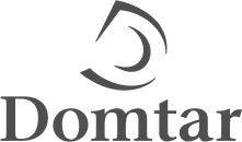 Domtar Logo, eine Pulpa- und Papierfirma, die Scanova für seine effiziente Produktverfolgung verwendet.