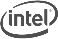 Das Intel -Logo, ein führendes Technologieunternehmen, das den QR -Codegenerator von Scanova nutzt, um den ROI zu steigern.