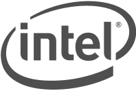 Le logo d'Intel, une entreprise de technologie leader utilisant le générateur de code QR de Scanova pour stimuler le retour sur investissement.