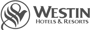 Westin's Logo, eine Marke für Gastfreundschaft, die die QR -Code -Dienste von Scanova für bessere Gasterlebnisse nutzt.